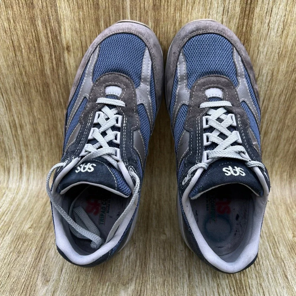 SAS Journey Mesh Men's Size 9 Blue Grey Suede Walking Shoes Made in USA Sneakers